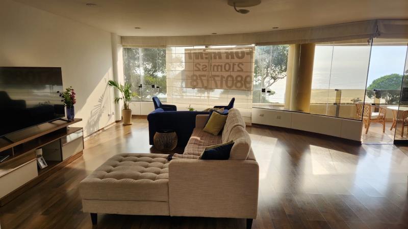 Departamento en Alquiler Frente al Mar en Miraflores 3 Dorm. $3,500